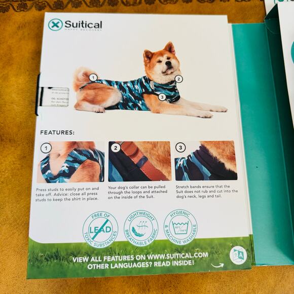 Suitical Recovery Suit for Dogs Blue Camo Cotton Stress Reducing XX-Large NEW - Picture 10 of 11